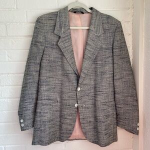 Vintage Christian Dior Tweed Black & White Textured Blazer